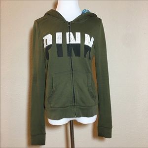PINK Victoria’s Secret green zip up sweater